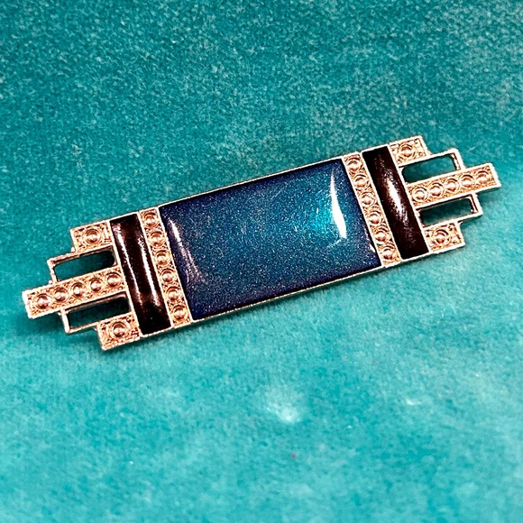 Jewelry - 🔷HP🔹Pin with Blue & black Inlay on Silver